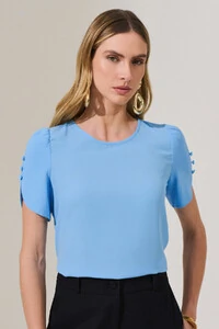 Blusa Manga Mini Botões Forrados Triple