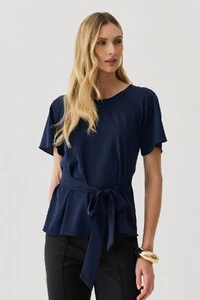 Blusa Manga Raglan Cinto Embutido