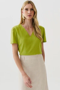 Blusa Decote V Recortes Laterais