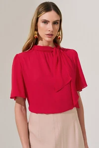 Blusa Gola Dobrada Laço Lateral