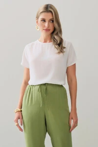 Blusa Manga Morcego Ombro Pregas Double
