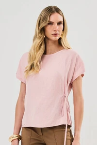 Blusa Manga Morcego Lateral Laço
