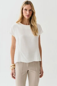 Blusa Acinturada Manga Morcego Pregas