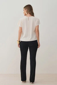 Blusa Manga Morcego Evasê Cinto Embutido