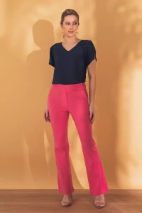 Blusa manga aberta botão forrado
