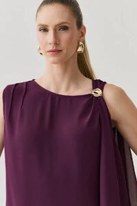 Regata Assimétrica Ombro Esquerdo Faixa Gold