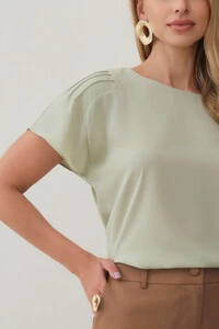Blusa Manga Morcego Ombro Nervuras Quadruple