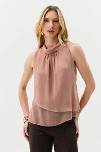 Regata de Chiffon Yoryu Transpassada Assimétrica Gola Dobrada