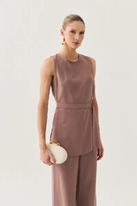 Conjunto de Alfaiataria de Regata Recorte Cinto Fivela