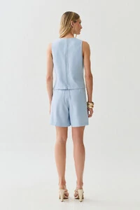 Conjunto de Blusa Regata Pence e Shorts Botão Forrado