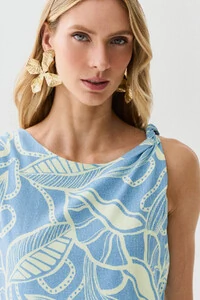 Vestido Midi Regata Assimétrico Transpassado Folhagem Um Ombro Torcido Lateral Franzida