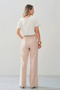 Blusa Decote Laço Pregas Double