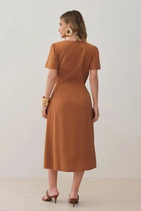 Vestido Midi Leve Transpasse Gold