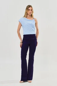 Blusa Assimétrica Alça Gold Pregas
