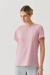 Blusa Manga Raglan Ombro Prega