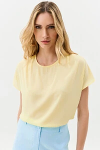 Blusa Manga Morcego Ombro Pregas Double