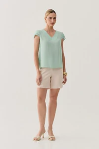 Blusa Manga Dupla Decote V