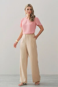 Blusa Mini Gola Franzida Ombro Franzido