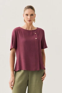 Blusa Prega Botões Gold Double