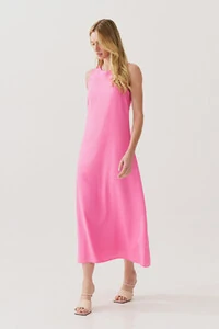 Vestido Midi Regata de Linho Recorte