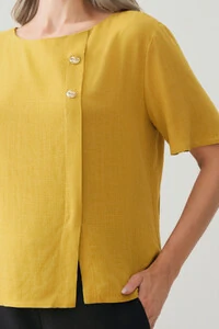 Blusa Prega Botões Gold Double