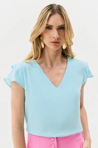 Blusa Manga Tulipa Decote V
