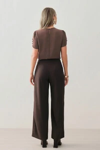 Blusa Manga Mini Botões Forrados Triple