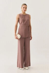 Conjunto de Alfaiataria de Regata Recorte Cinto Fivela