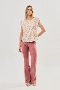 Regata Ombro Amblo Laço Puxante Floral