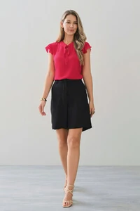 Regata Gola Baixa Laço Ombro Babado