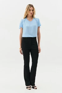 Blusa Mini Gola Franzida Ombro Franzido