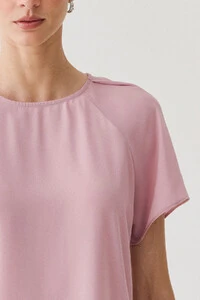 Blusa Manga Raglan Ombro Prega