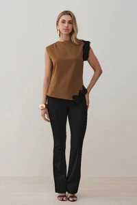 Calça Flare de Alfaiataria Double Nervura