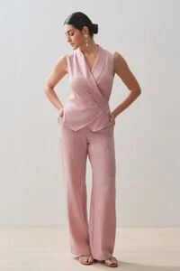 Conjunto de Colete Gola Smoking e Pantalona Slim