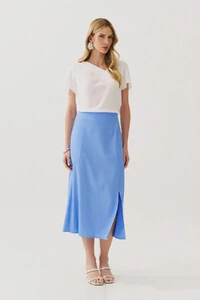 Blusa Decote V Assimétrico Pregas