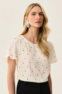 Blusa Poa Ombro Franzido