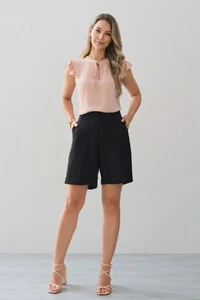 Regata Gola Baixa Laço Ombro Babado