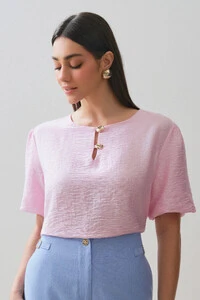 Blusa Manga Balonê Gold Double