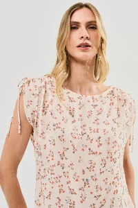 Regata Ombro Amblo Laço Puxante Floral