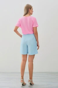 Blusa Decote Gota Vazado Mini Botão Ombro Babadinho