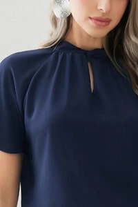 Blusa Manga Ralgan Gola Baixa Torcida Decote Gota Franzido