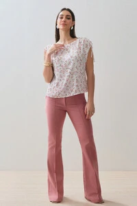 Regata Ombro Amblo Laço Puxante Floral