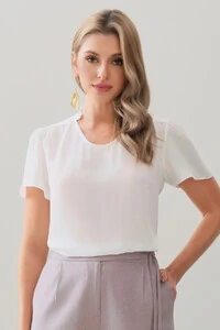 Blusa Mini Gola Franzida Ombro Franzido