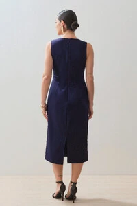 Vestido Midi Regata Decote V Recorte