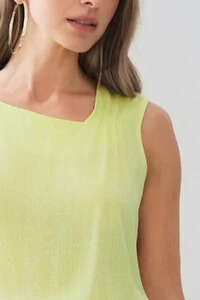 Regata Assimétrica Decote V Ombro Pregas