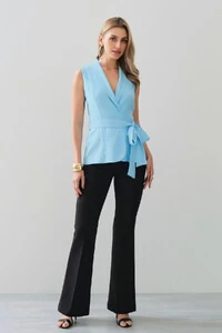 Colete Gola de Blazer Cinto