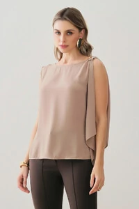 Regata Assimétrica Ombro Esquerdo Faixa Gold