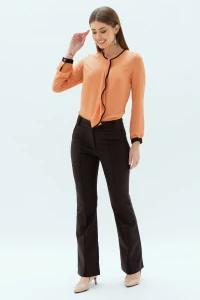 CAMISA MANGA LONGA BABADO BICOLOR