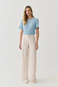 Pantalona Passante Double Prega Botão Forrado