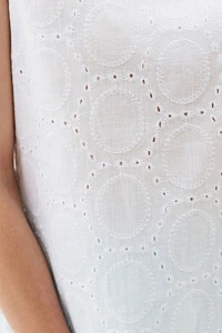 Blusa de Laise de Algodão Manga Tulipa Decote V